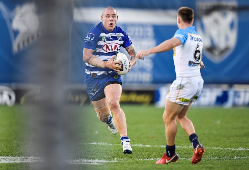 Canterbury-Bankstown Bulldogs prop David Klemmer in action against the Gold Coast Titans.