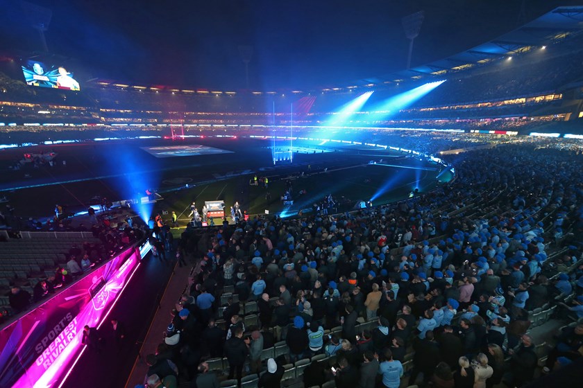 A record crowd of 91,513 people packed into the MCG for an entertaining display in Origin II, 2015.