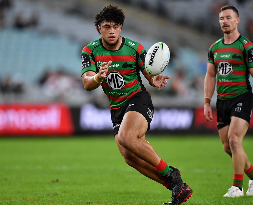 Davvy Moale in action for the South Sydney Rabbitohs. 