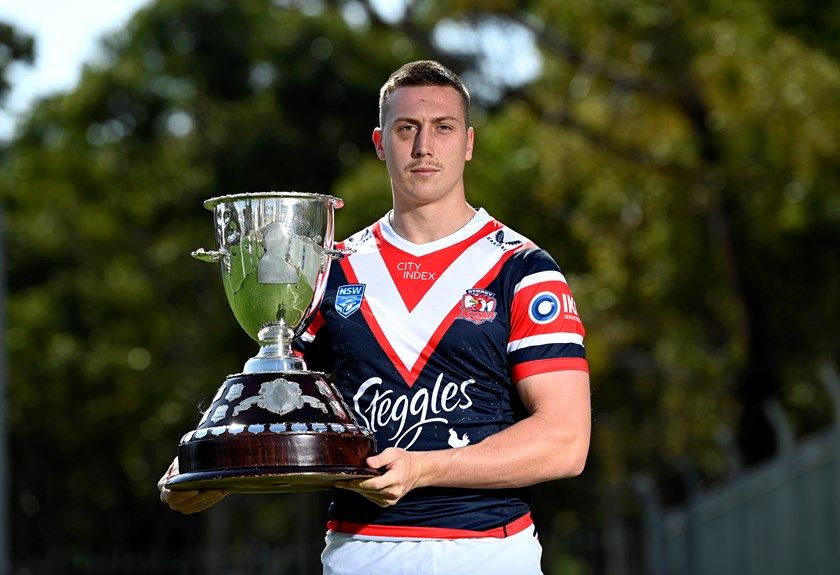 Roosters back-rower Phoenix Steinwede at NSWRL Captains Call. Photo: Gregg Porteous
