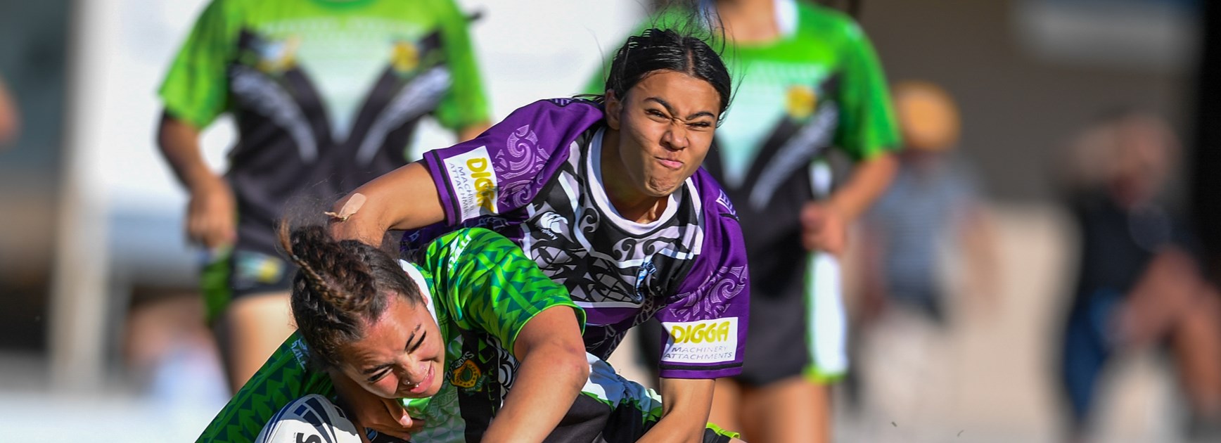 Trinity Tauaneai scores one of her three tries for Ozzy Cook Islands: NRL Photos