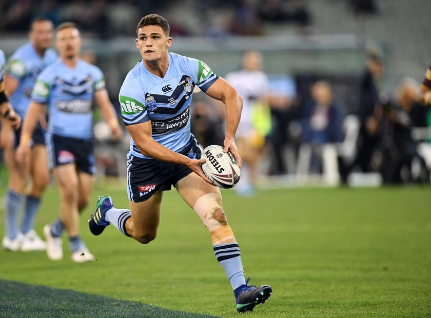Cleary in action for NSW in his Origin debut at the MCG.