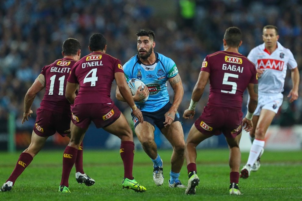 Competition - State of Origin. Round - Game 1. Teams - Queensland Maroons v NSW Blues. Date - 1st of June 2016. Venue - ANZ Stadium, NSW. Photographer - Paul Barkley. 