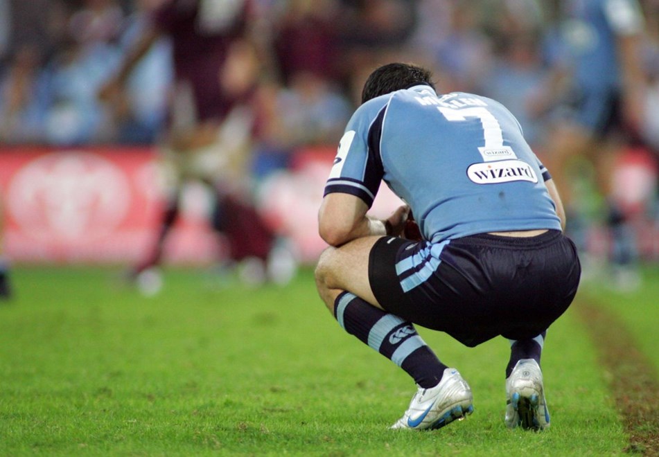 Jarrod Mullen Dejected as QLD get the 1st win:NRL Rugby League, State of Origin 1 - NSW v QLD @ Suncorp Stadium, Wed 23rd of may 2007.Digital image by Grant Trouville © Action Photographics
