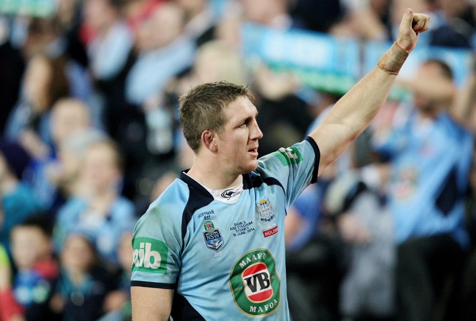 Digital Image by Chris Lane@nrlphotos.com: Ryan Hoffman after the game.   :State of Origin Rugby League-NSW v QLD Game 2 at ANZ Stadium