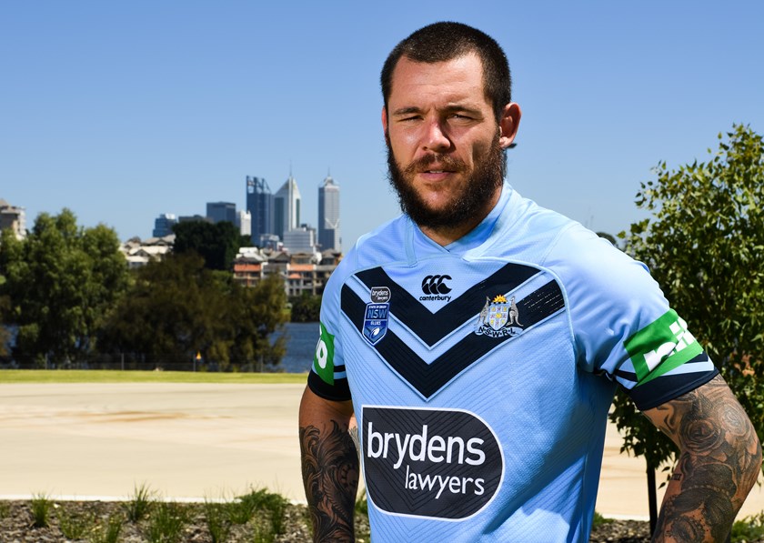 David Klemmer of the Brydens Lawyers NSW Blues at Perth's Optus Stadium