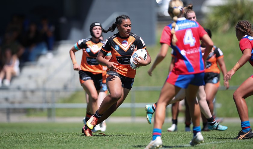Wests Tigers five-eighth Agnews Faaui. Photos: Bryden Sharp