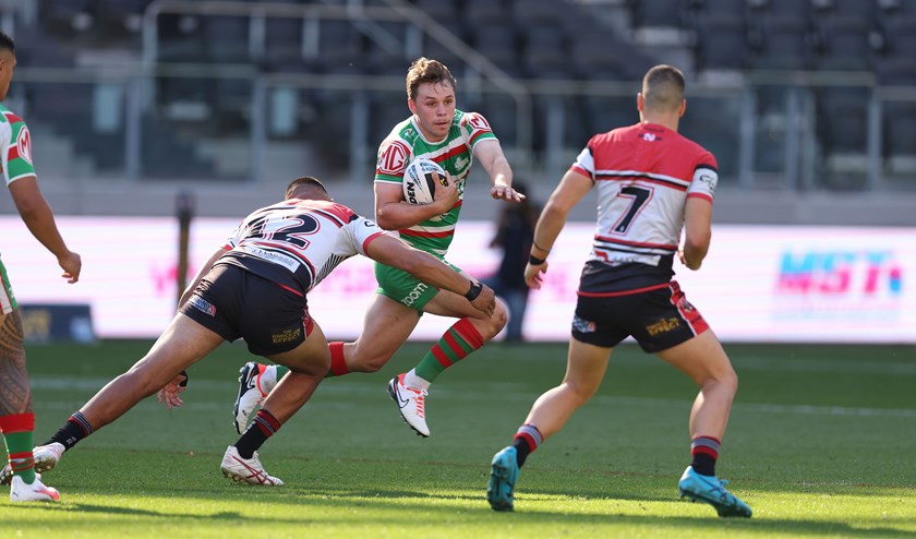 Rabbitohs Blake Taaffe is Player of the Match in NSW Grand Final. Photo: Bryden Sharp