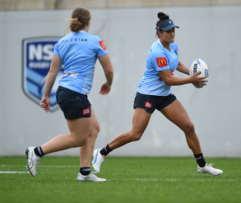 Yasmin Clydsdale at NSW Sky Blues training