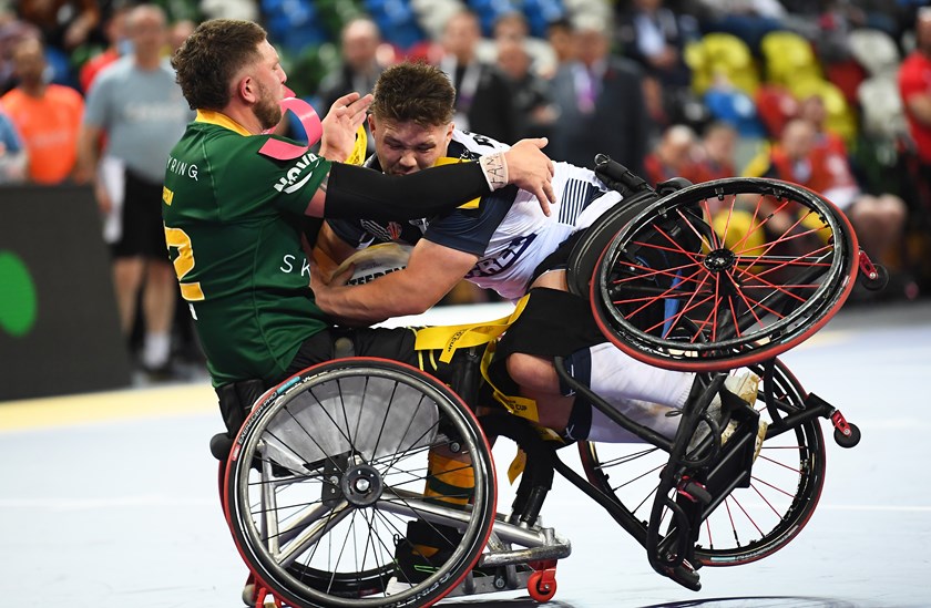 NRL Photos: Diab Karim (L)  and the NRL's John Wilson