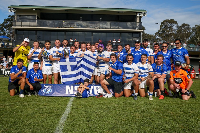 Greece win the Open Men's Emerging trophy in their first Harmony Nines appearance: NRL Photos
