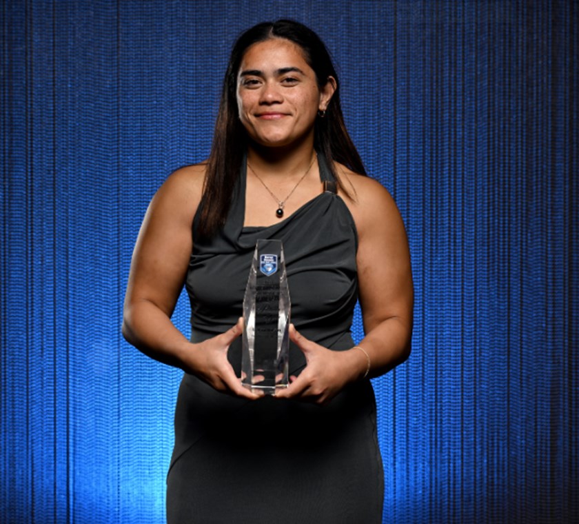 Leilani Wilson wins 2024 Harvey Norman NSW Women's Premiership award. Photos: NRL