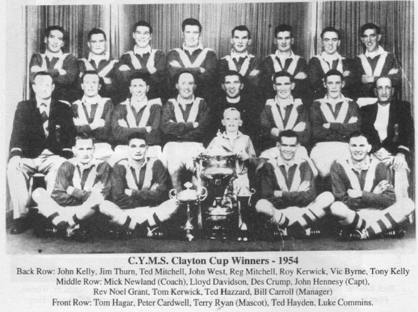 The 1954 Clayton Cup side. Vic Byrne is back row, second from right. Photo: Courtesy Orange CYMS