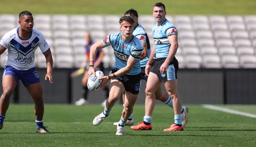 Sharks hooker Samuel Healey in Qualifying Final loss against the Bulldogs. Photo: Bryden Sharp