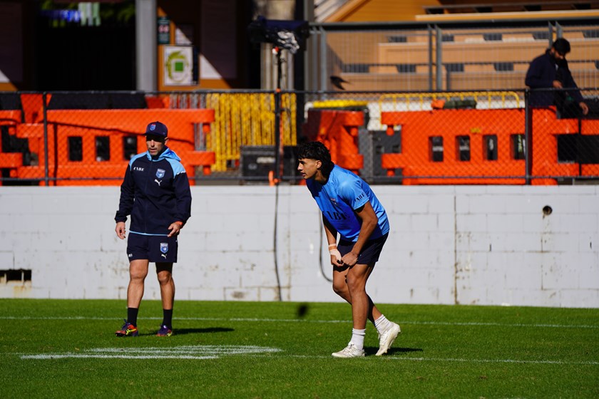 True Blue Steve Turner keeping an eye on next generation. Photos: Tayla Micallef NSWRL