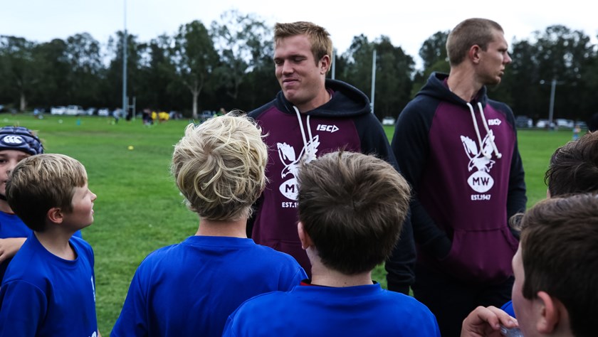 Jake and Tom Trbojevic were on hand to support the NSWRL's Manly M8s program, with record numbers trying the recreational format of Rugby League.