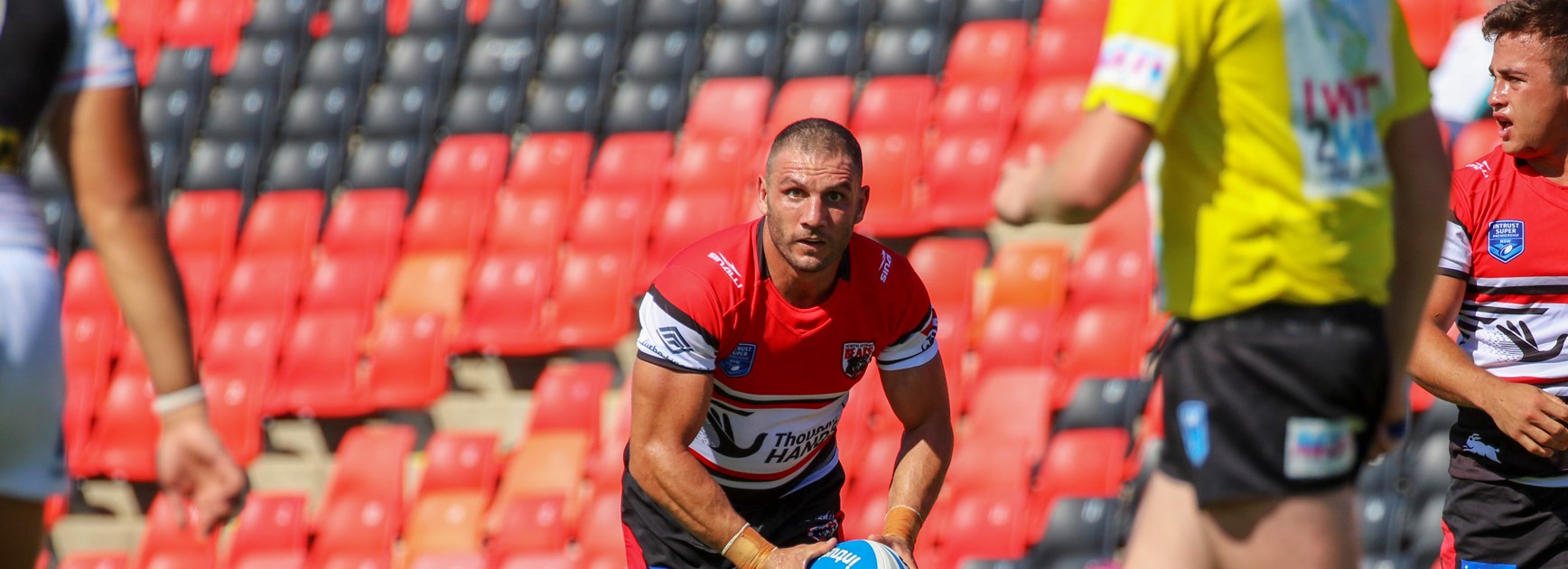 Robbie Farah runs the ball for the North Sydney Bears in the Intrust Super Premiership NSW.
