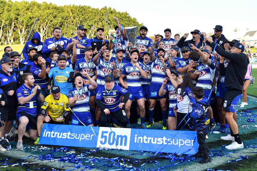 Simply The Best: The Bulldogs celebrate their Intrust Super Premiership NSW triumph