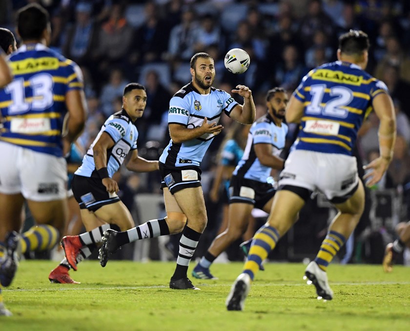 Wade Graham in action for the Cronulla-Sutherland Sharks.