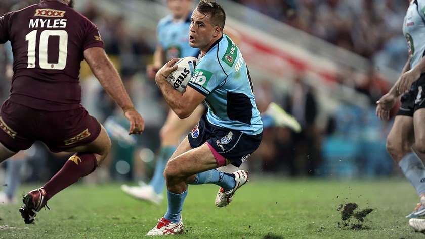 Josh Reynolds in action in the successful 2014 Holden State of Origin Series.